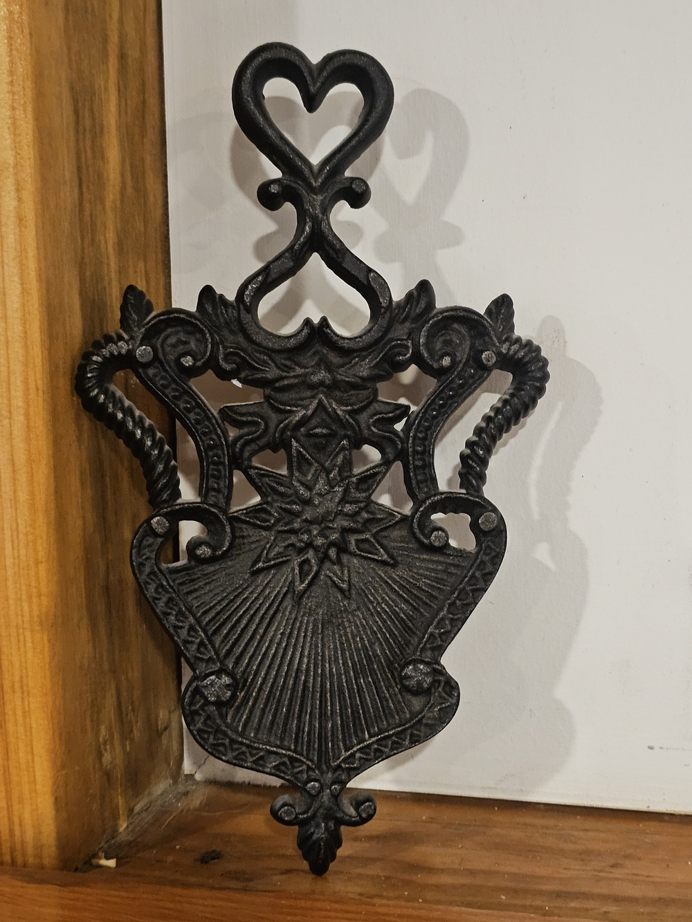 Decorative Black Cast Iron Trivet- Black